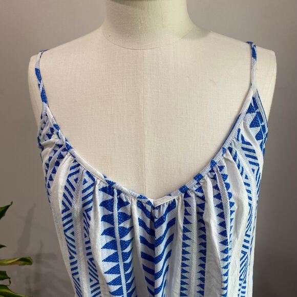 Velvet by Graham & Spencer Dinae Jacquard Maxi Dres in White & Colbot Blue - Picture 4 of 13